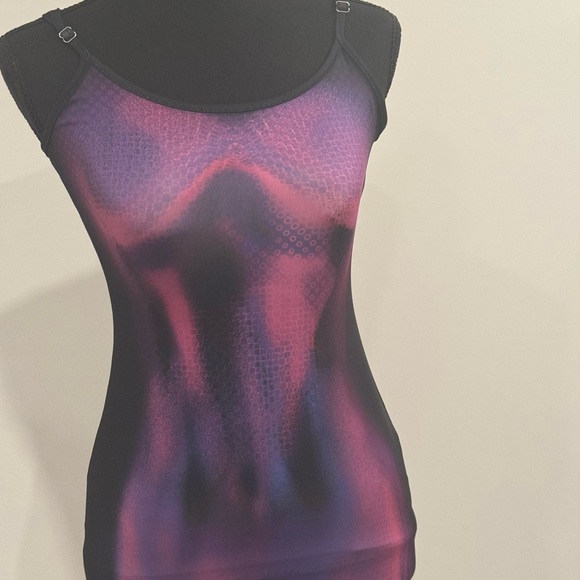 Xs new camisole body outlined black/ purple tight summer mini dress never worn - Picture 11 of 17